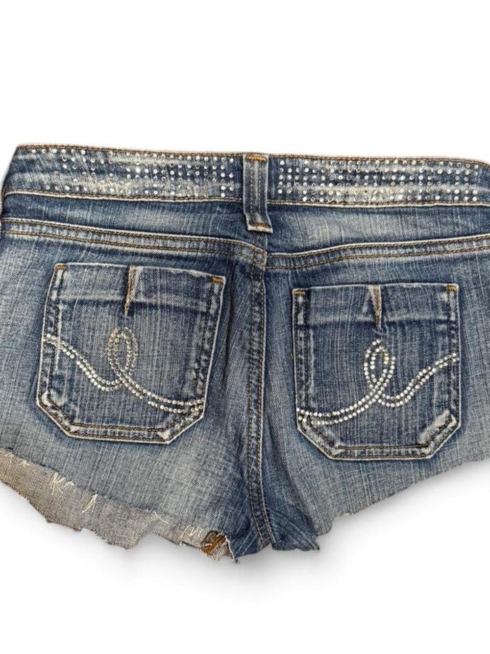 Y2K Hippie Bedazzled Rhinestone Low Rise Booty Shorts